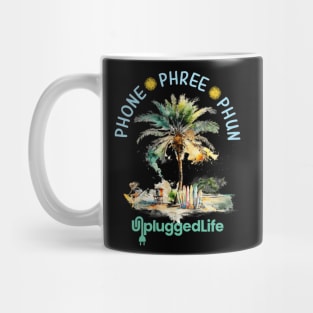 Phone Phree Phun Unplugged Life Surfer Tee Mug